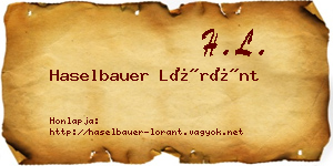 Haselbauer Lóránt névjegykártya